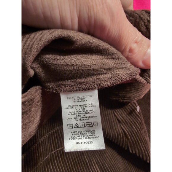LOFT Brown Corduroy Skirt Women's Size 14 NWT Pockets - Picture 5 of 8